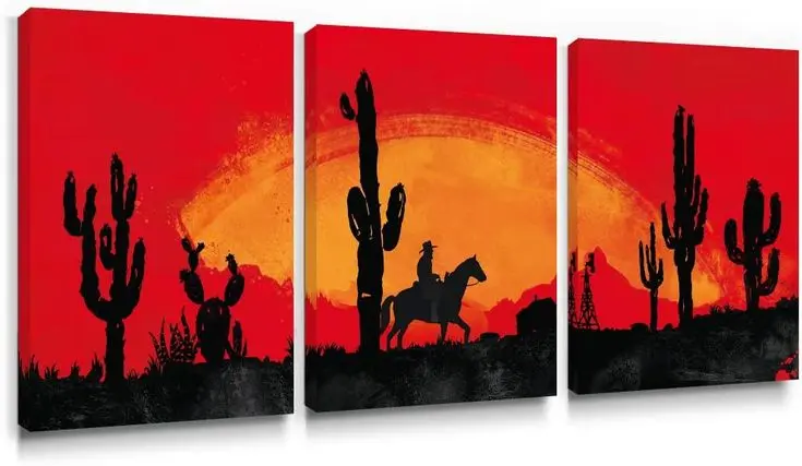 Read dead redemption 2 pack of 3 Resin canvas painting 8×10 inch